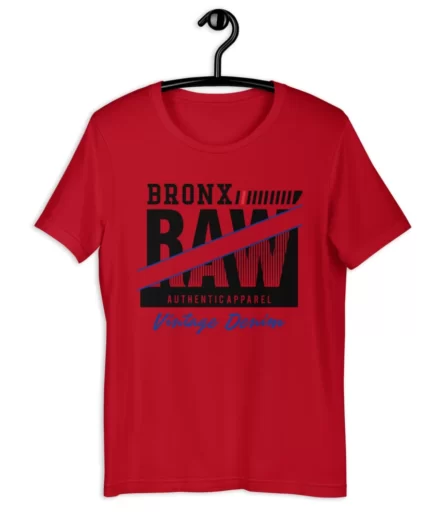BRONX RAW Vintage Denim Red T-Shirt