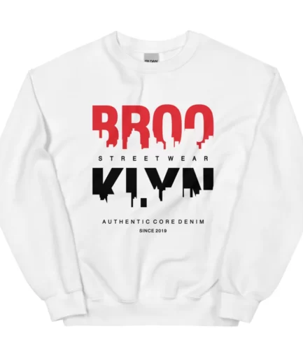 BROOKLYN Authentic Core Denim White Sweatshirt