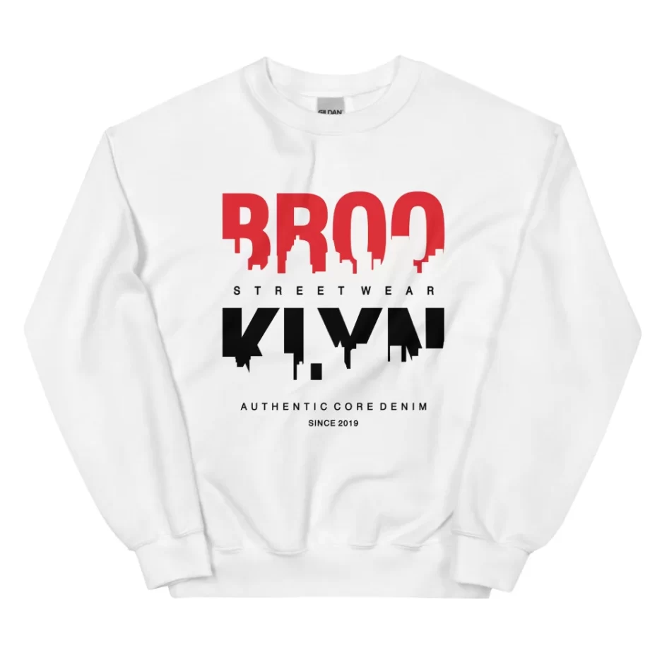 BROOKLYN Authentic Core Denim White Sweatshirt