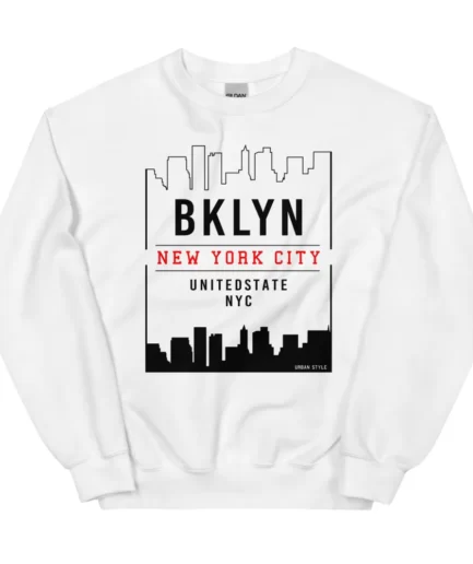 Bklyn New York City New White Sweatshirt