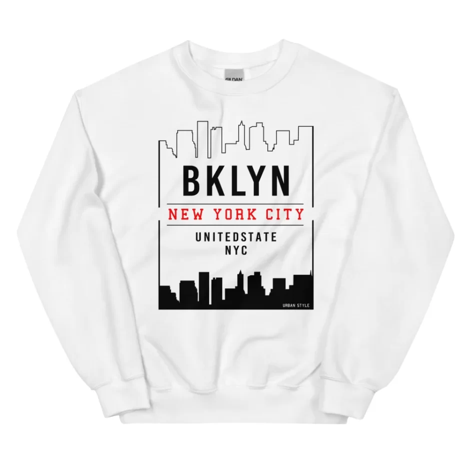 Bklyn New York City New White Sweatshirt
