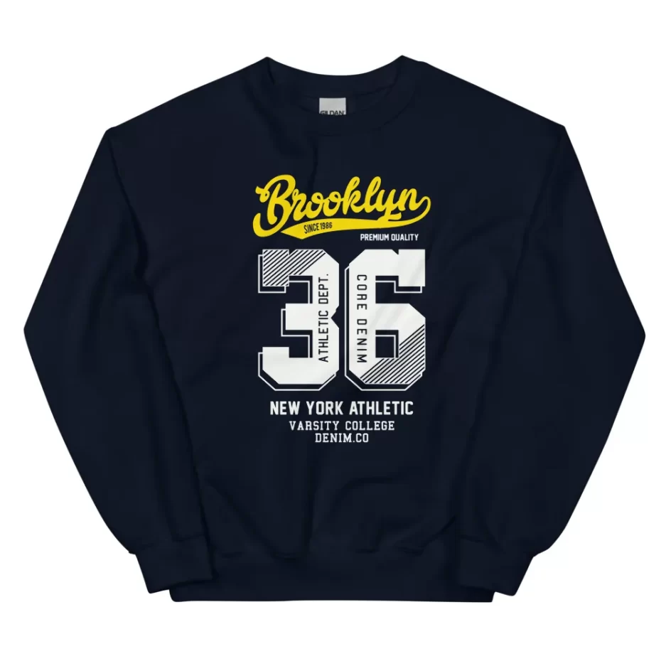 Brooklyn New York Atheltic Varsity College Navy Sweatshirt