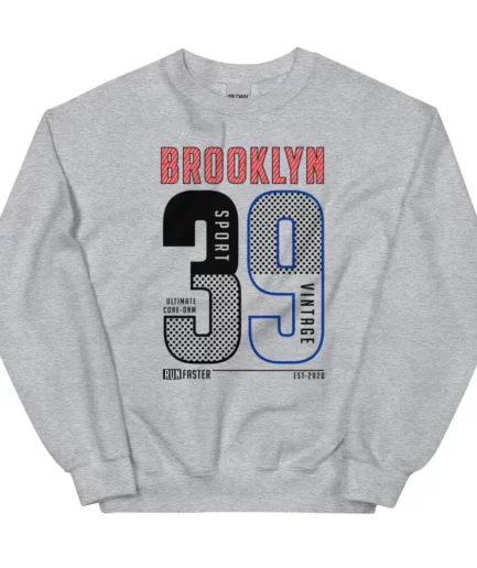 Brooklyn Sport Vintage New Grey Sweatshirt